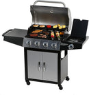 MASTER COOK 4 Burner Gas Grill, 52,000 BTU Cabinet Style Grill, Propane Grill, with Side Burner, Built with Stainless Steel by GreenHaven Gardens