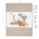 Lambs & Ivy Jungle Adventure Linen/Cotton 3-Piece Nursery Baby Crib Bedding Set by TinyTreasures Baby Boutique