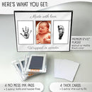 Baby Hand and Footprint Kit with Photo & Birth Details, Inkless Hand and Footprint Kit, Newborn Keepsake Plaque, Baby Shower Gifts (STYLE 2 (Baby Shower) (Made With Love)) by TinyTreasures Baby Boutique