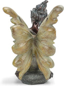 Fairy with Bird Bronze Tone 12.5 x 18 Inch Resin Stone Outdoor Garden Statue by GreenHaven Gardens