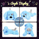 Hopearl LED Musical Stuffed Puppy Lighting Up Singing Plush Dog Adjustable Volume Lullaby Animated Soothe Birthday Festival for Kids Toddler Girls, Blue, 17'' by TinyTreasures Baby Boutique