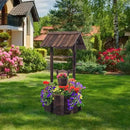 Garden Wooden Decor Rustic Wishing Well Planter Outdoor Home Décor for Patio, Upgrade Wishing Well Garden, Yard Hanging Bucket Patio Lawn Backyard Home Decor by CozyNest Decor