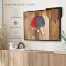 ElephantStock Ping Pong Wall Art - Horizontal Framed Canvas - 1-Piece Living Room Wall Decor - Photography Canvas Print - Brown and Red Decor for Wall - 40" X 27" by CozyNest Decor