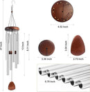 Large Aluminium Wind Chimes 37 Inches to Create a Zen Atmosphere Suitable for Outdoor, Garden, Patio Decoration Classic Chimes with Wind Catcher Suitable as A Gift for Unisex Silver 2 Pack by CozyNest Decor
