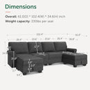 HONBAY Sectional Sofa with Storage Seat U Shaped Couch with Reversible Chaise Convertible Sectional Couches for Living Room,Dark Grey by CozyNest Decor