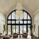 H61'' Modern Gold K9 Crystal High Ceiling Chandeliers, 23-Lights Staircase Chandeliers,Luxury Large Crystal Tree Branch Chandelier, D40'' Foyer Chandelier,For Living Room,Entryway,Dining Room by CozyNest Decor