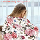 Nursing Cover Breastfeeding, Multi-use Baby CarSeat Cover Girls, Infant Stroller Car Seat Cover, Stretchy Carseat Canopy, Soft Breathable, Peony by TinyTreasures Baby Boutique