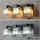 Modern Bathroom Vanity Light 3-Lights Modern Black Crystal Wall Light Bathroom Vanity Light Fixtures by CozyNest Decor