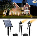 APONUO Metal Solar Spot Lights Outdoor with 9.8ft Cable Solar Powered Landscape Lighting Low Voltage IP65 Waterproof Auto On/Off for Outside Garden Yard Landscape Pathway Garage-Warm White(2-in-1) by GreenHaven Gardens