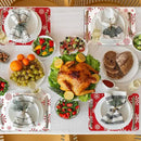 Christmas Placemats Set of 6 Christmas Red and White Snowflake Plastic Table Mats Winter Place Mats Washable Seasonal Xmas Winter Holiday Table Decoration for Indoor Outdoor Party Kitchen Dining by CozyNest Decor