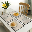 Halloween Ghost Placemats, 4Pcs Black&White Washable Heat Resistant 12×18 Inch Table Mats Cute Place Mats for Party Outdoor Decoration Kitchen Dining Décor by CozyNest Decor