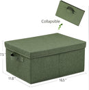 HOONEX Storage Bins with Lids for Organizing, Pack of 2, Storage Boxes with 2 Carrying Handles and Sturdy Heavy Cardboard, 16.5" L x 11.8" W x 7.5" H for Shoes, Books, Clothes, Olive by TinyTreasures Baby Boutique
