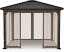 Gazebo Replacement Netting Screen Mosquito Net Screen Walls for 10 x 10 ft Outdoor Gazebo Canopy, 4-Panel with Double Zippers for Outdoor Patio (Only Netting) by GreenHaven Gardens