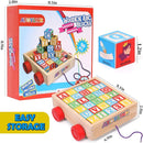 Atoylink ABC Wooden Building Blocks for Toddlers 1-3, 30 Pcs Alphabet & Number Stacking Toys with Storage Pull Toy Car Learning & Education Montessori Toys for 1 2 3 Year Old Baby Boy Girl Gifts by TinyTreasures Baby Boutique