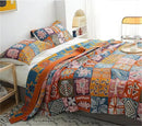 Cotton Throw Boho Blanket for Couch Bed,Cotton Quilted Boho 80''x90'' Muslin Blankets Travel Mexican Super Soft Blanket by CozyNest Decor
