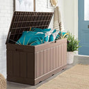 JUMMICO 83 Gallon Outdoor Deck Box Large Resin Storage Box for Patio Furniture Cushions and Garden Tools (Khaki) by CozyNest Decor