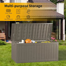 270 Gallon Waterproof Large Resin Deck Box Indoor/Outdoor Lockable Storage Container and Seating for Garden, Pool, and Patio (270 Gallon, Grey) by GreenHaven Gardens