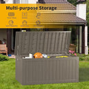 270 Gallon Lockable Resin Deck Box, Waterproof & UV-Resistant Outdoor Storage Box for Outdoor Cushion Storage, Garden Tools & Pool Accessories Storage, Gray by GreenHaven Gardens