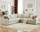 112" L Shaped Sectional Sofa with Detachable Sofa Cover, Reversible Sectional Modular Couch for Living Room, Linen Fabric Corner Couch with 7 Seats, Oatmeal by CozyNest Decor