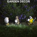 Outdoor Garden Solar Decor Light Set of 3 (2 Birds,1 Hedgehog) | Waterproof Solar Powered Lights for Yard, Patio & Walkway | Energy-Efficient & Weatherproof Garden Decor by GreenHaven Gardens