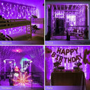 JMEXSUSS 300LED Purple Halloween Lights with Remote, Curtain Hanging Light Plug in, 8 Modes Purple String Lights for Bedroom Window Wall Party Backdrop Christmas Halloween Decorations by CozyNest Decor