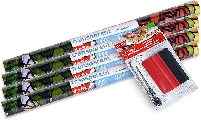 d-c-fix 346-0431-4PKA Self-Adhesive Privacy Glass Window Film,Venetian Garden, 17" x 78" Roll, 4-Pack with Applicator, photo 3 of 10
