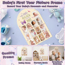 R HORSE My First Year Photo Display Wood Board - 3D Pink Purple Butterfly Baby's First Year Picture Frame, 12 Months Milestone Board Neutral Baby Keepsake Gift 1st Birthday Nursery Decor for Girl by TinyTreasures Baby Boutique