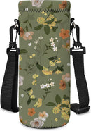 Neoprene Water Bottle Carrier Bag with Adjustable Shoulder Strap for Men Women Walking Hiking,Portable Insulated Holder Case for Stainless Steel/Glass/Plastic Bottles by TinyTreasures Baby Boutique