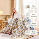 Fall Throw Blanket for Couch, Brown Boho Decorative Throw Blanket, 100% Cotton Muslin Breathable Woven Farmhouse Blankets Quilt, 50"x60" Reversible Lightweight Blankets Bohemian Throw Quilt by CozyNest Decor