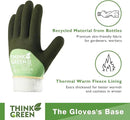 COOLJOB Thick Fleece Lined Winter Thermal Warm Freezer Work Gloves, 100% Recycled Polyester Base with Non-Slip Grip, Windproof for Cold Weather, 1 Pair, Large, Green by GreenHaven Gardens