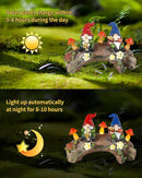 iStatue Enchanted Fairy Garden Gnomes Solar Light - 9'' Hand-Painted Resin Miniature Figurines Perfect for Yard Art Outdoor Patio Decor Lawn Ornaments and Statues Decorations (Gnomes) by GreenHaven Gardens