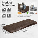 RICHFOCUS Live Edge Elm Floating Shelves - 24" W x 9.3" D Rustic Solid Wood Wall Shelves with Invisible Bracket, Wall-Mounted for Living Room, Bedroom, Kitchen Storage & Display, Set of 2, Walnut by CozyNest Decor