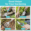 6 Pcs Garden Tool Set, Gardening Hand Tools Aluminum Alloy Starter Kit with Garden Bag, Heavy Duty Outdoor Tool Set with Ergonomic Handle, Gardening Gifts (No Flower Pattern) by GreenHaven Gardens