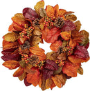 Briful Fall Wreaths for Front Door, 20inch Autumn Magnolia Leaves Wreath with Fruit Harvest Hanging Wreath for Outdoor Porch Home Kitchen Mantel Room Halloween Thanksgiving Decor by CozyNest Decor
