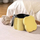 B FSOBEIIALEO Storage Ottoman Cube, Flowers Shaped Ottomans with Storage Foot Stool Footrest for Lving Room, Boucle Ottoman Seat for Dorm Room,Faux Teddy Fur, Yellow 12.6"x12.6"x12.6" by CozyNest Decor
