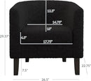 BELLEZE Living Room Chair, Teddy Polyester Accent Barrel Chair, Club Tub Sofa Chair for Bedroom, Corner Chair with Flared Legs and Cozy Soft Padding - Highland (Teddy Black) by CozyNest Decor