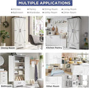 JXQTLINGMU Farmhouse Kitchen Pantry Cabinet - 72" Tall Wood Kitchen Storage Cabinets with Adjustable Shelves & 2 Barn Style Doors & Drawer, Versatile Storage for Dining Room, Bathroom, Antique White by CozyNest Decor