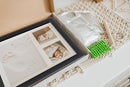 Baby Hand & Footprint Clay Keepsake Photo Frame Kit - w/Silicone Stencil for a Personalized Gift. Wood Frame, Wall/Table Mount. Perfect Registry, Baby Shower, New Mom, Birthday & Newborn Gift - Black by TinyTreasures Baby Boutique