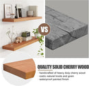 Floating Shelves for Wall, USA-Sourced Cherry Wood 48 Inch Long Wall Shelves, Natural Wooden Wall Mounted Picture Ledge Shelf, Nursery Book Storage Shelf Kids Bookshelf, Display Shelf for Bathroom by TinyTreasures Baby Boutique