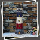 Solar Lighthouse Garden Outdoor Statues, Waterproof Lawn Lights Decor; Automatic Rotating Solar Lights for Yard, Patio, Ground, Tabletop Decoration; Unique Housewarming Gifts - Black by GreenHaven Gardens