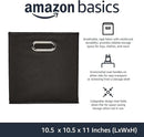 Amazon Basics Collapsible Cube Storage Organizer Bins, 6-Pack, 10.5 x 10.5 x 11 inches, Black by CozyNest Decor