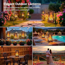 KOOPER Taller Solar Lanterns Outdoor Waterproof Hanging Solar Lantern Lights, 2Pack Upgraded Flickering Flame Lanterns Decorative Outdoor, Battery & Solar Powered lantern for Garden Yard Decor, Bronze by GreenHaven Gardens