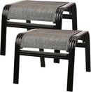 Patio Outdoor Ottoman Footstools Assembled Aluminum Footrest Side Table Small Chairs Patio Ottoman 2 Set Brown by CozyNest Decor