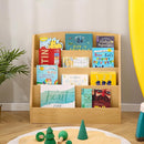 TOETOL 4-Tier Kids Bookshelf - Toddler Book Display Shelves for Classrooms, Playrooms, and Nursery - Wooden Children Book Rack (Natural) by TinyTreasures Baby Boutique