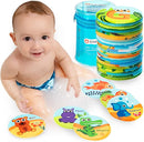 Floating Animals & Alphabet Flash Cards for Bathtub - Preschool Learning Toddler Flash Cards - Educational Bath Toys for 18 Months+ (Set of 26) by TinyTreasures Baby Boutique