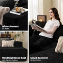 104" Cloud Sectional Couches for Living Room,L Shaped Boneless Couch in A Box,Sleeper Sofa with Comfy Chaise No Assembly Required,Black by CozyNest Decor