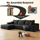 108" Sectional Couches for Living Room Modern Modular Sofa with L-Shape Couchs Upholstered Boneless Couch Deep Seat Sectional Couch with Chaise (Black, Left Facing Chaise+2Seaters) by CozyNest Decor