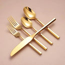 Mirror Silverware Set Gold Flatware Set with Hexagon Handle 20 Pieces 18/0 Stainless Steel Cutlery Set Wedding Housewarming Gift Service for 4 (Mirror gold) by CozyNest Decor