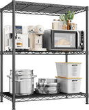 Storage Shelves Adjustable Wire Shelving Metal Wire Rack Shelving Unit Storage Shelf for Kitchen Laundry Room Pantry Closet Bathroom 24" W x 30" H x 14" D Black by GreenHaven Gardens