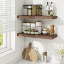 Fun Memories 24 Inch Floating Shelves for Wall, 9 Inch Deep Walnut Rustic Wood Wall Mounted Shelves for Bathroom, Kitchen, Living Room, Set of 2 by CozyNest Decor
